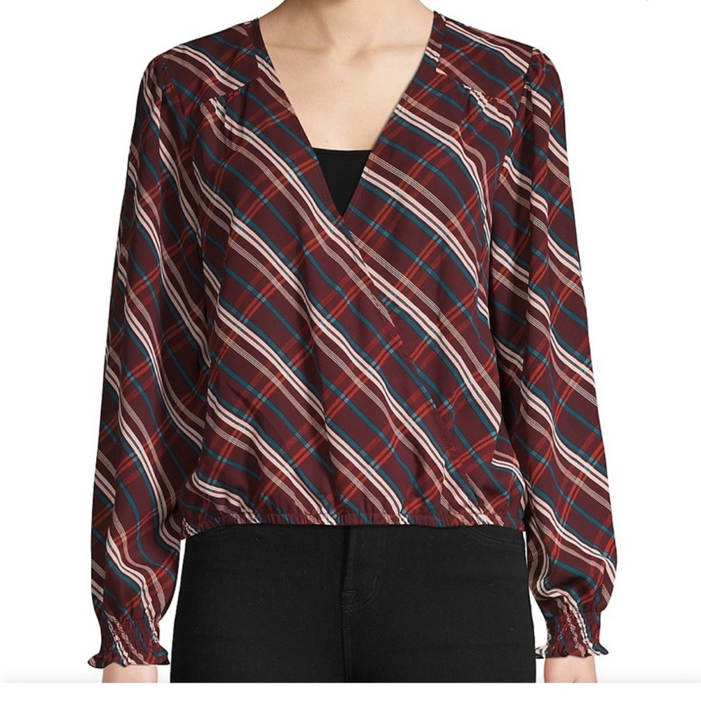 Sanctuary Cori Wrap Ruffled Top Blouse